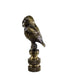 Night Owl Lamp Finial Antique Metal with Clear Glass Eyes 2.25"h