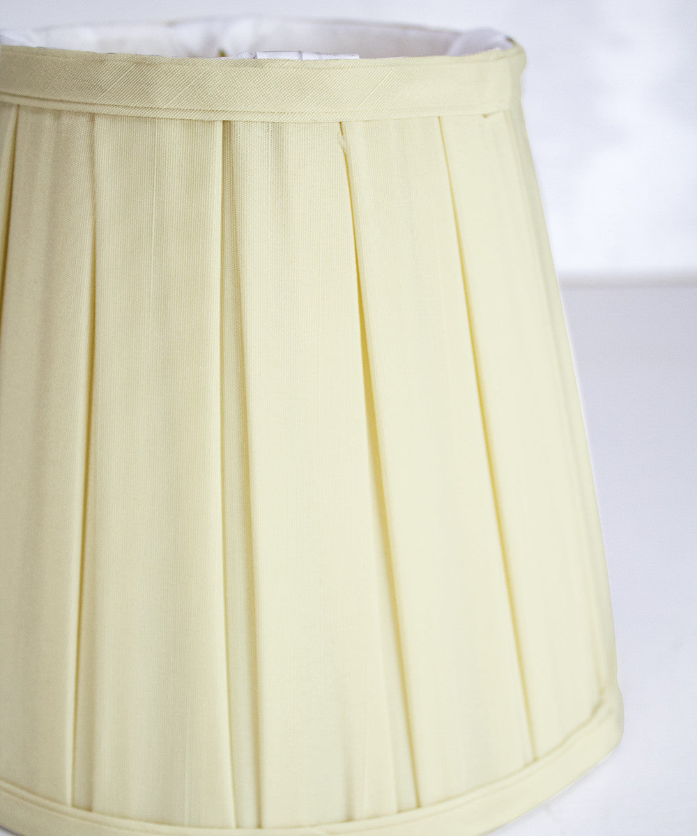 8"W x 7"H Empire Box Pleat Eggshell Lampshade with Shantung fabric and White Liner