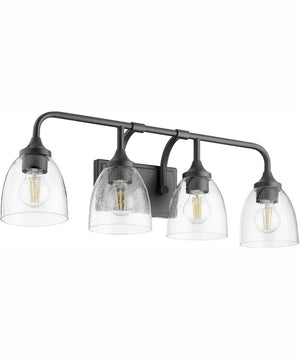 Enclave 4-light Bath Vanity Light Matte Black w/ Clear/Seeded