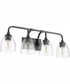 Enclave 4-light Bath Vanity Light Matte Black w/ Clear/Seeded