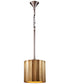 Brass Clad 1-Light Ribbed Pendant - Small