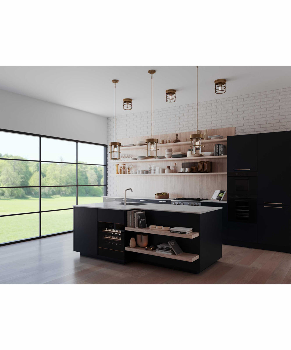 Burgess 1-Light Modern Farmhouse Pendant Aged Bronze