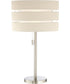 Falan 1-Light Table Lamp Brushed Nickel/Linen Shade