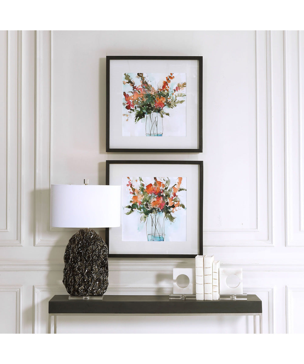 Fresh Flowers Watercolor Prints, Set of 2