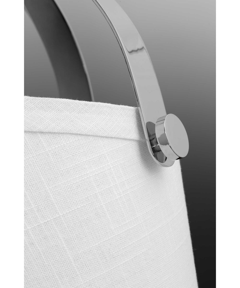 Galley 3-Light Linen Shade Coastal Pendant Light Polished Nickel