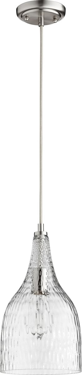 8"W 1-light Pendant Satin Nickel