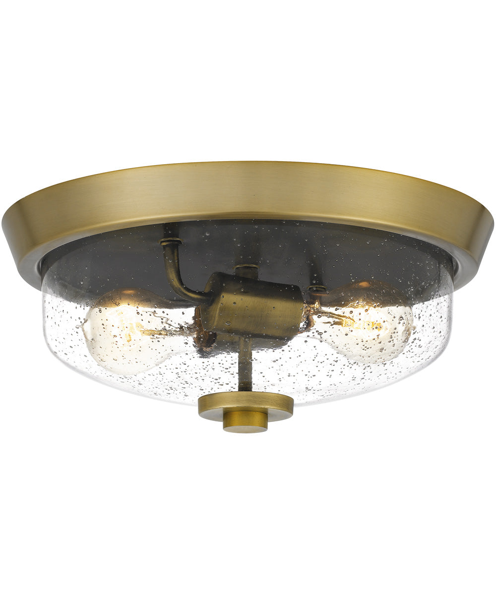 Radius 2-light Flush Mount Aged Brass
