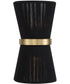 Cecilia 2-Light Sconce Black Rope and Patinaed Brass