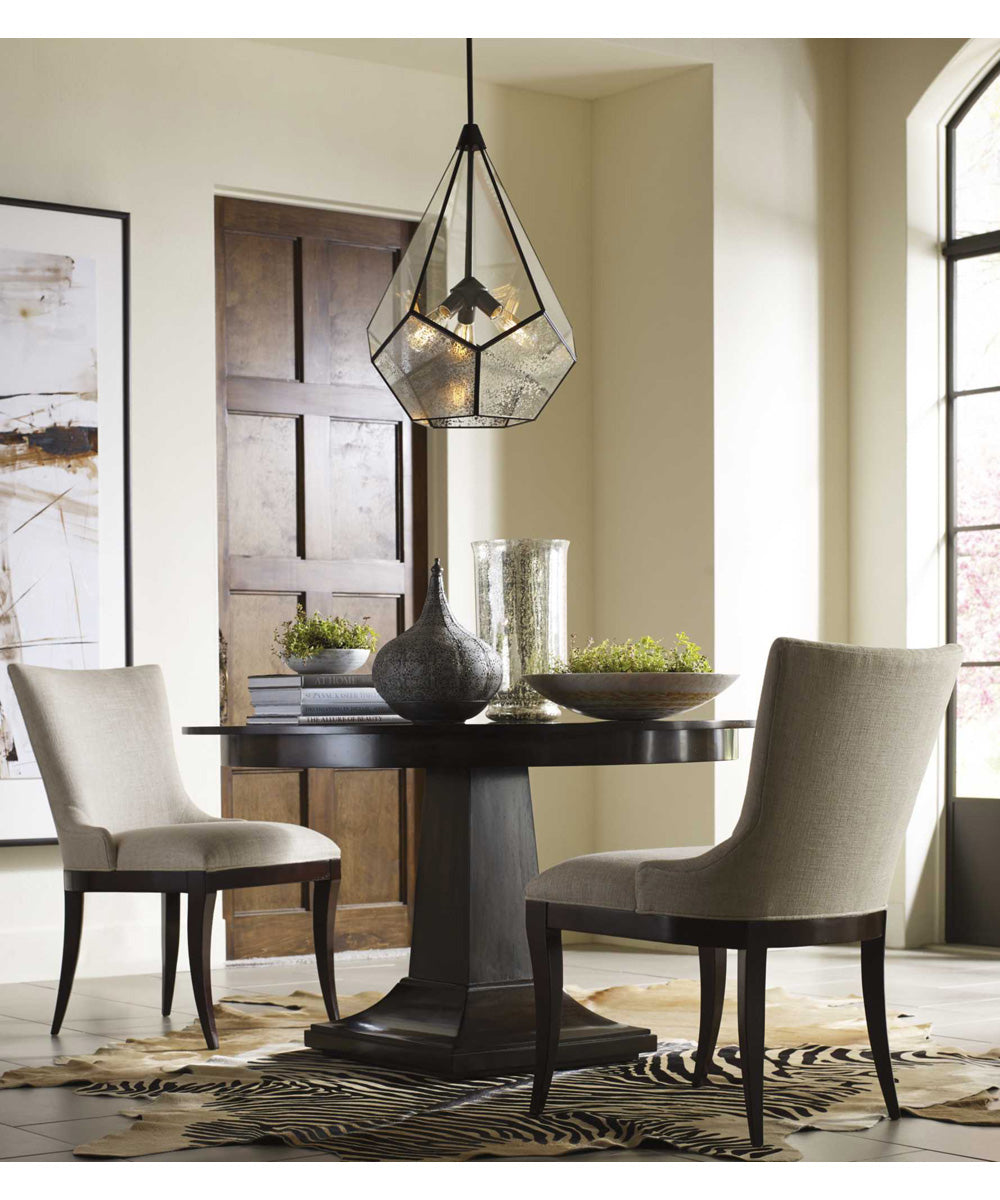 Cinq 3-Light Antique Mirror Glass Global Pendant Light Antique Bronze