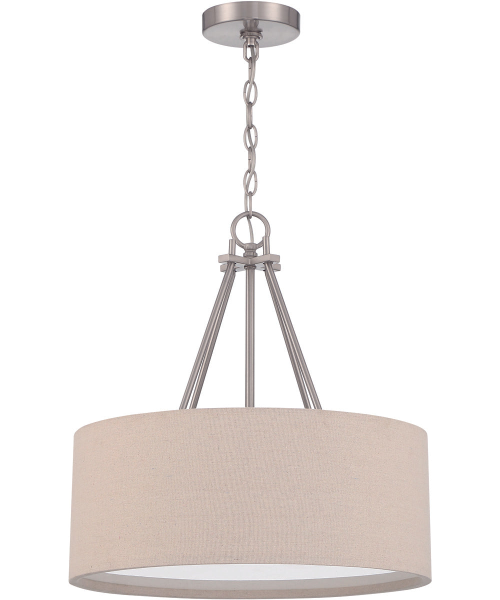 Duke 3-Light Pendant Brushed Polished Nickel