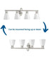 Ashford 4-Light Opal Glass Farmhouse Style Bath Vanity Wall Light Brushed Nickel