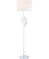 Molten 2-Light Floor Lamp W/Led Night Chrome/White Fabric
