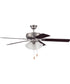 52" Decorator's Choice 3-Light Ceiling Fan Brushed Polished Nickel