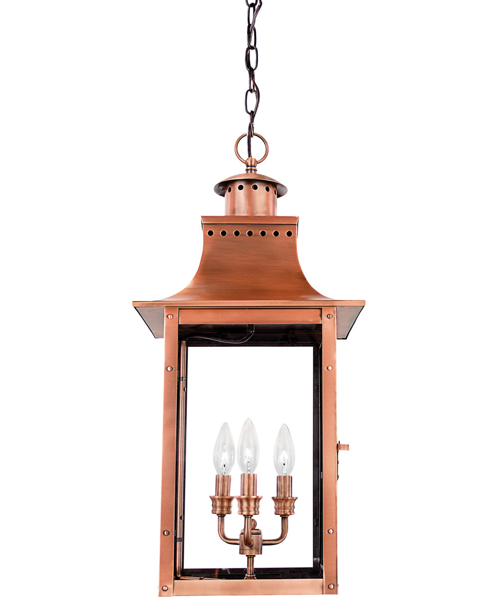 Chalmers Large 3-light Outdoor Pendant Light Aged Copper