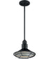 10"W Blue Harbor 1-Light Pendant Gloss Black / Silver