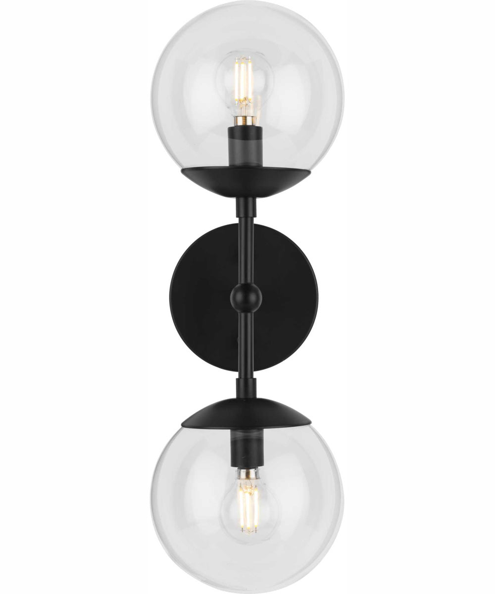 Atwell 2-Light Mid-Century Modern Wall Sconce Matte Black