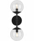 Atwell 2-Light Mid-Century Modern Wall Sconce Matte Black