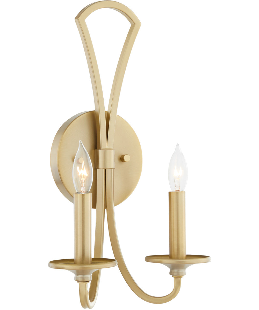 Maryse 2-light Wall Mount Light Fixture Aged Brass