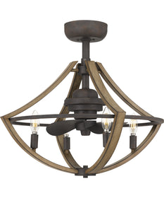 Shire 4-light Fandelier Ceiling Fan Rustic Black