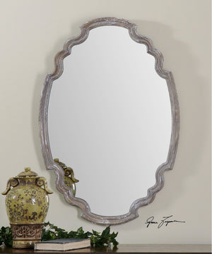 35"H x 24"W Ludovica Aged Wood Mirror