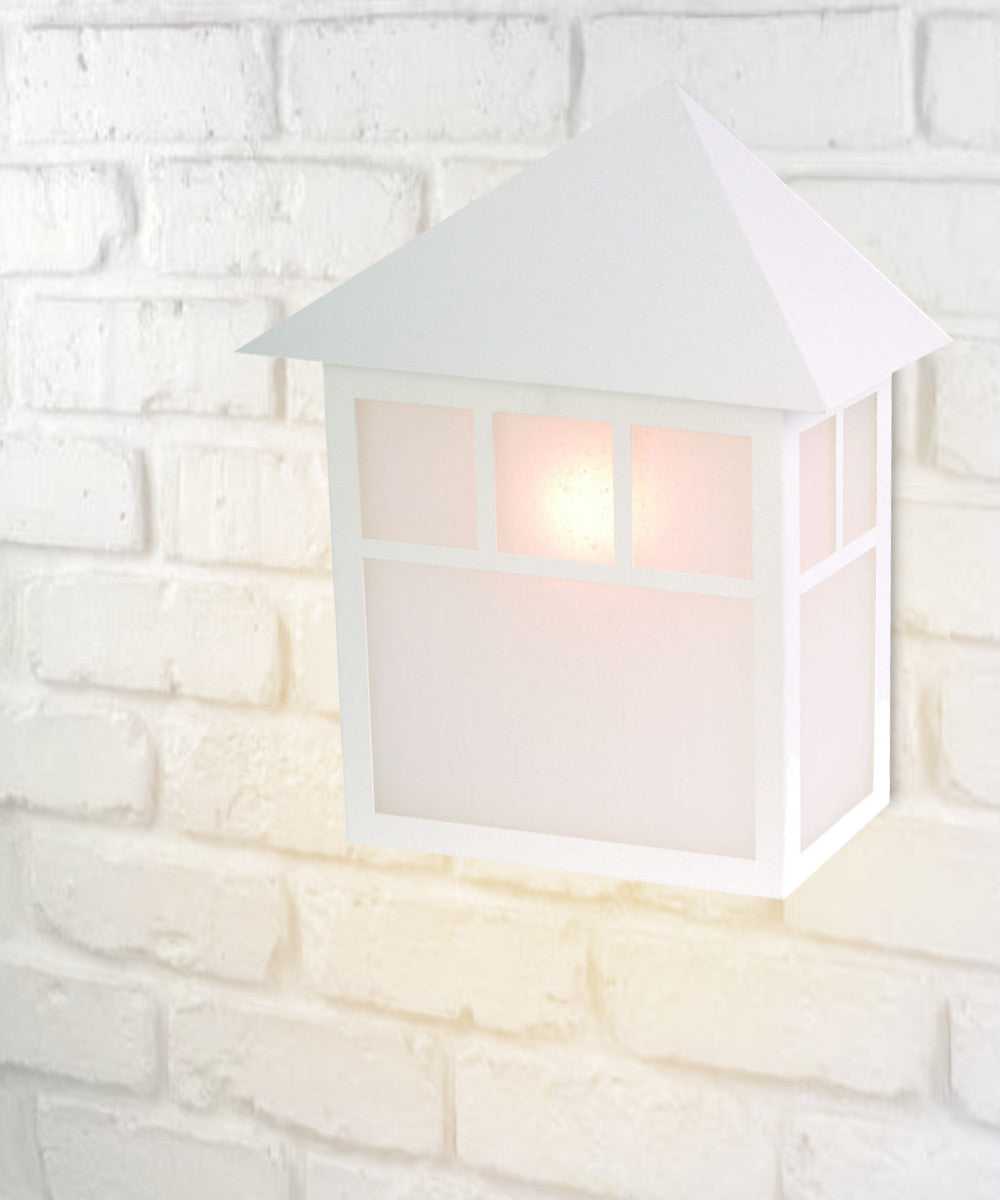 11"H Artisan 1-Light Textured White Pocket Outdoor Wall Light