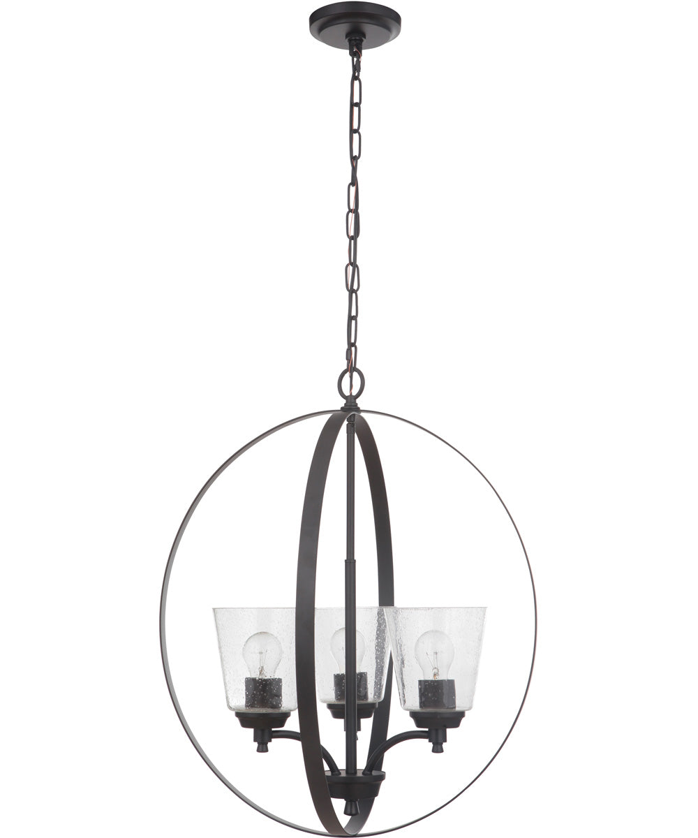 Tyler 3-Light Foyer Light Flat Black