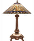 23" High Tiffany Jeweled Peacock Table Lamp