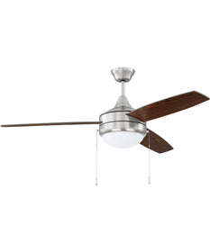 52" Phaze 3 Blade 2-Light Ceiling Fan Brushed Polished Nickel