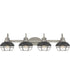 Sandpiper Extra Large 4-light Bath Light Antique Polished Nickel
