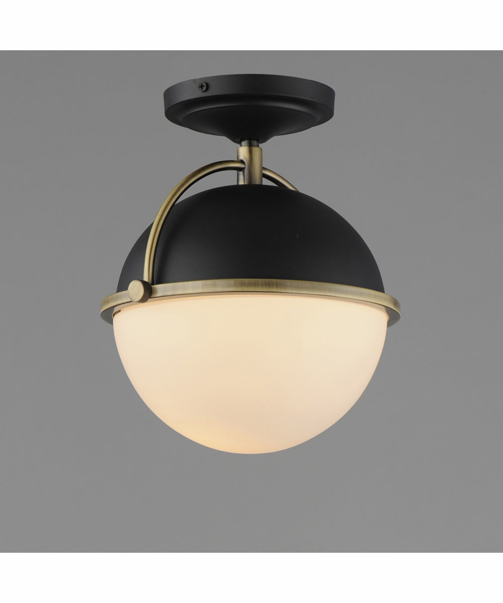 Duke 1-Light Semi Flush Mount Black/Weathered Brass