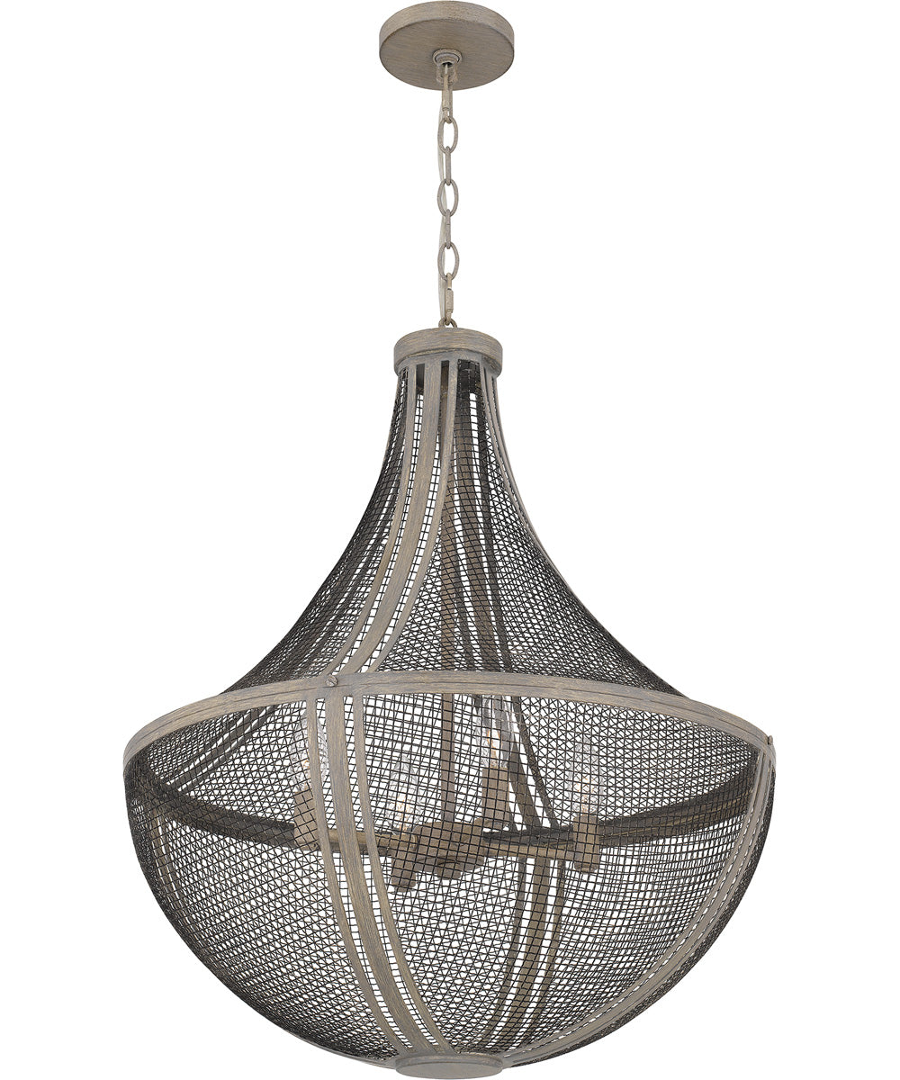 Hallie 4-light Pendant Distressed Grey Wood