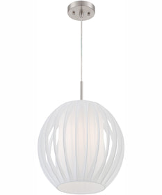 Deion 1-Light Pendant Ps/White Shade
