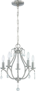 15"W 5-Light Mini Chandelier Brushed Nickel