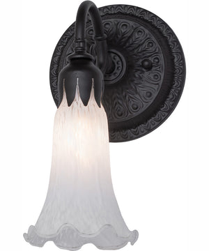 5.5" Wide White Tiffany Pond Lily Wall Sconce