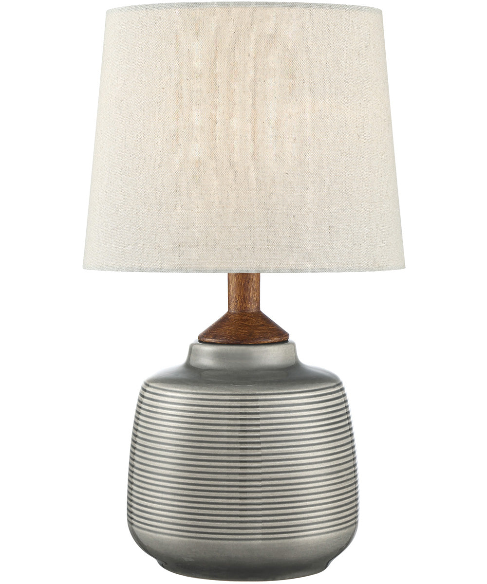 Lismore 1-Light Table Lamp Grey Ceremic Body/Fabric Shade