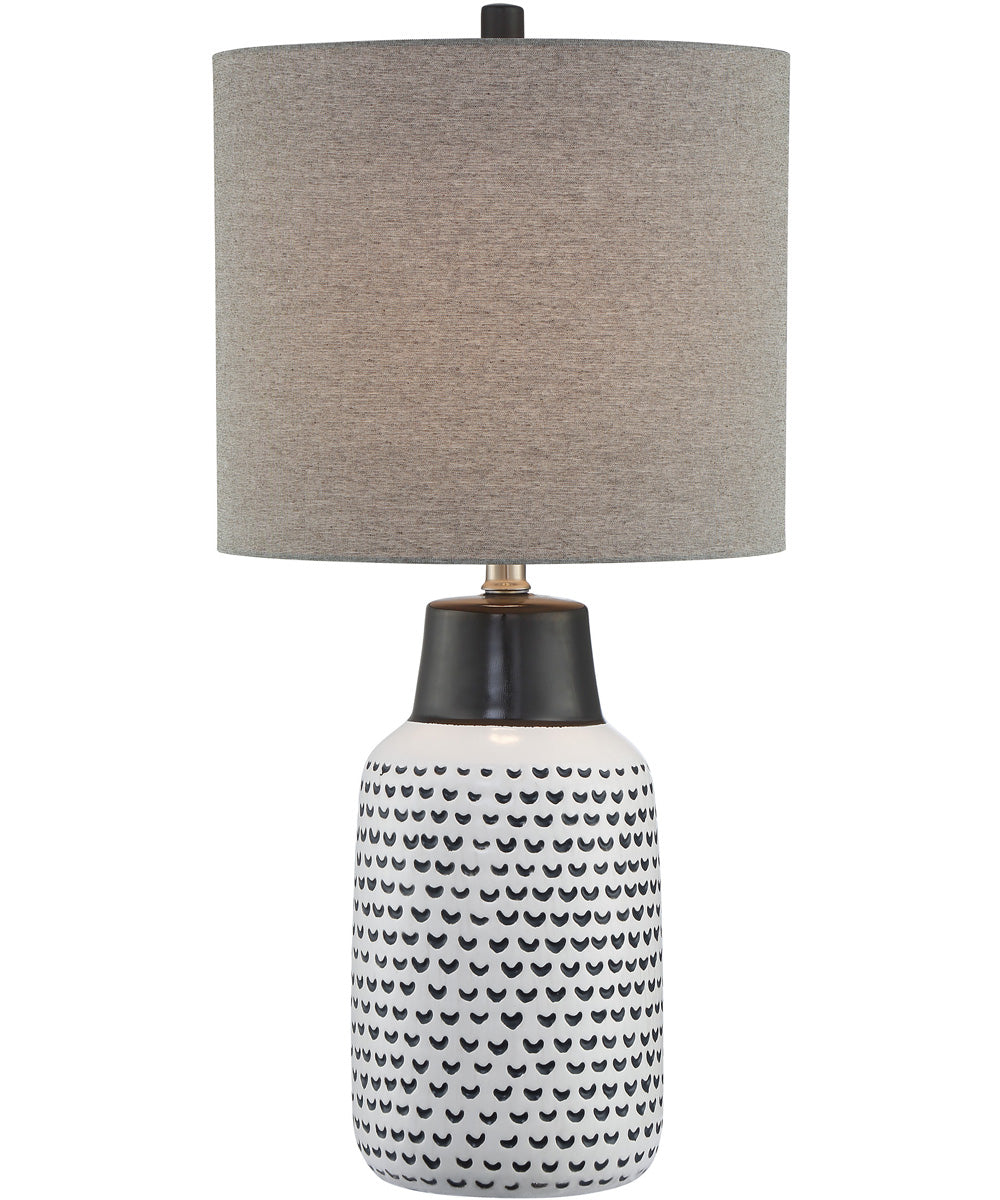 Philan 1-Light Table Lamp Ceramic Body/Grey Fabric Shade