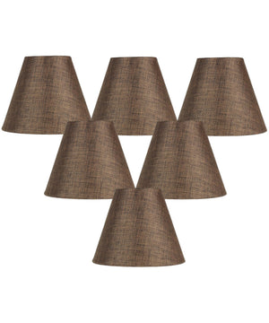 6"W x 5"H Set of 6 Chocolate Burlap Chandelier Lampshade