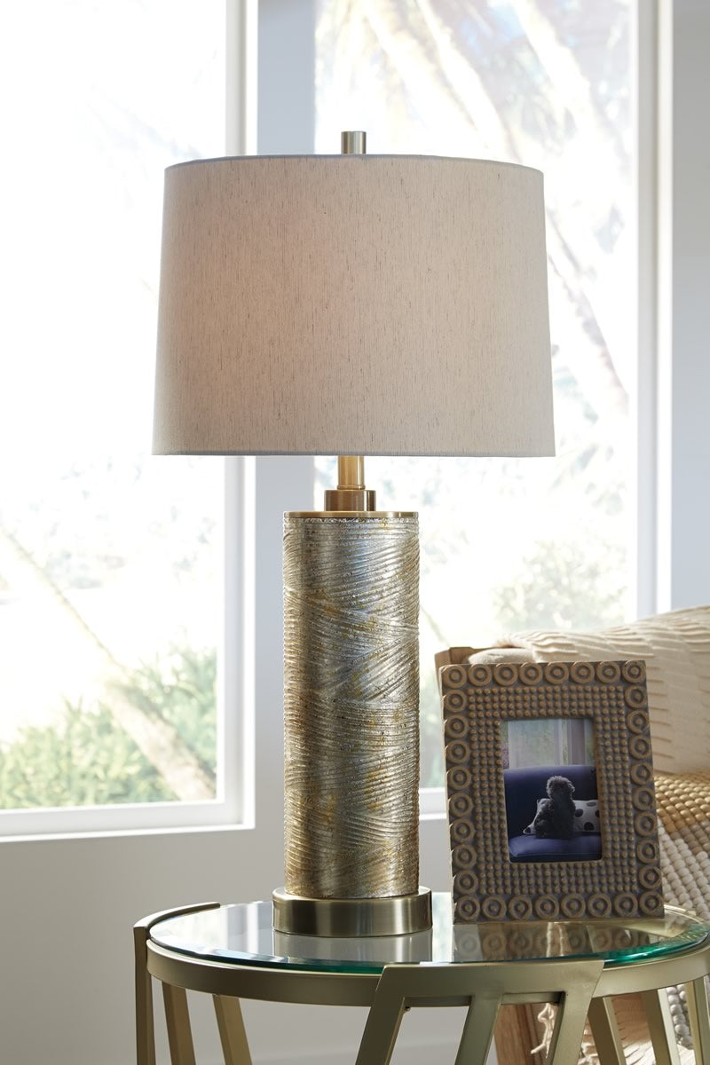 30"H Farrar Glass Table Lamp (1/CN) Gold
