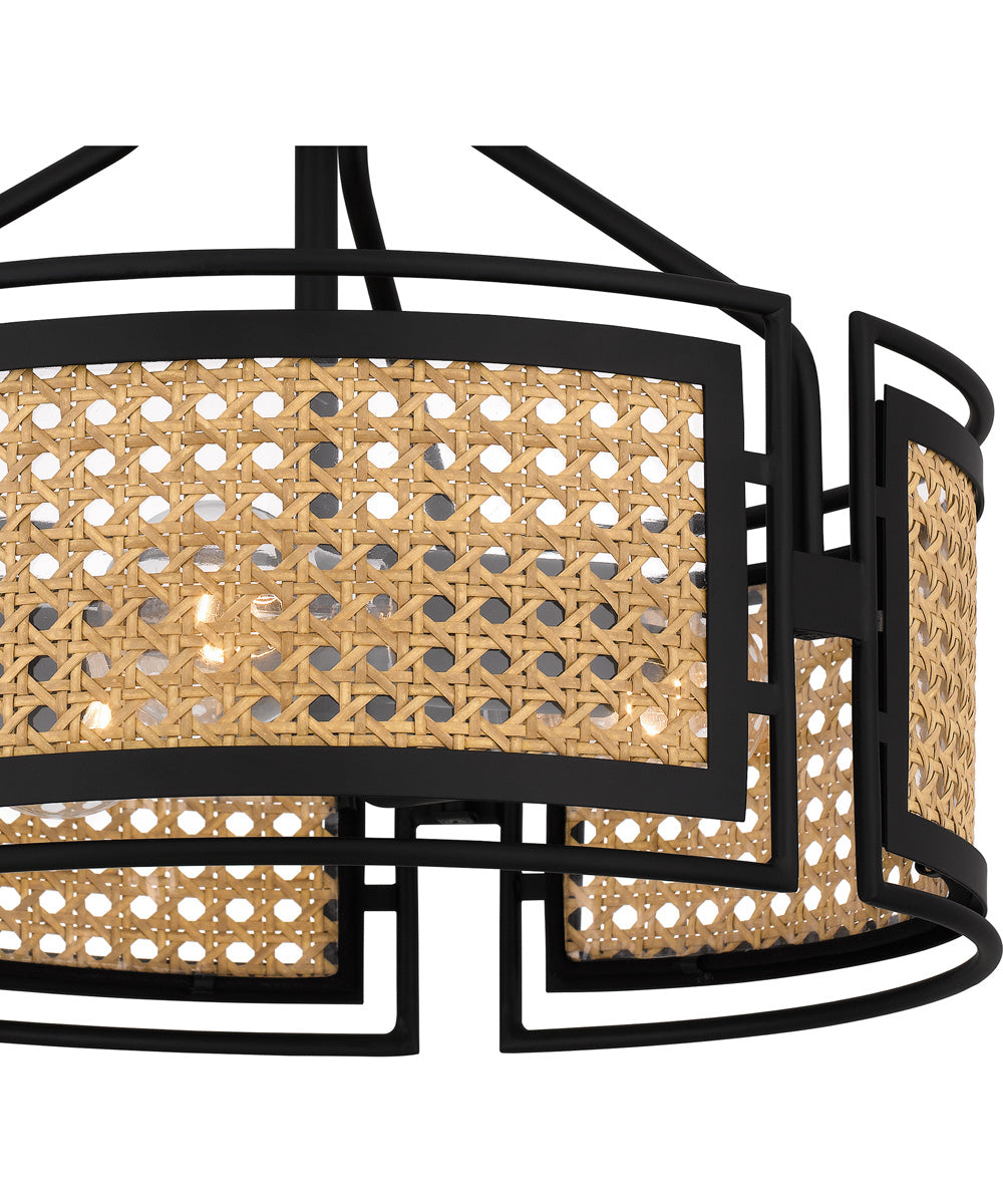 Priya Medium 3-light Semi Flush Mount Matte Black