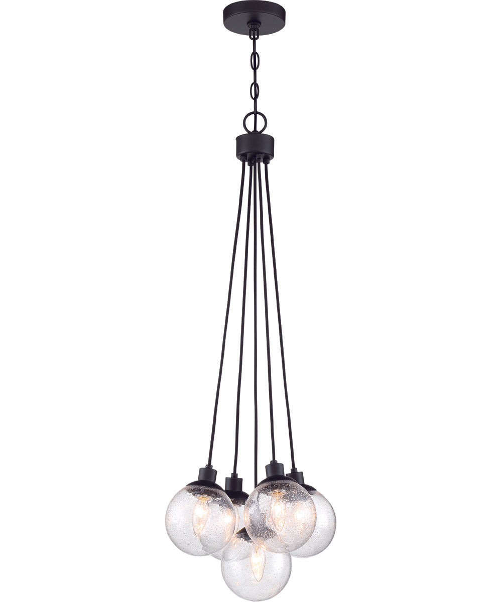 Que 5-Light Pendant Flat Black