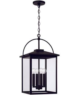 Bryson 4-Light Outdoor Hanging-Lantern Rain or Shine - Black