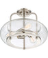 Trilogy Large 3-light Semi Flush Mount Brushed Nickel