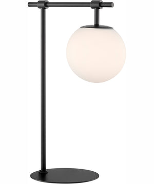 Lencho 1-Light Table Lamp Black/Frost Glass Shade