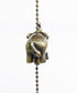 Elephant Antique Metal Ceiling Fan Pull, 2"h with 12" Antiqued Brass Chain