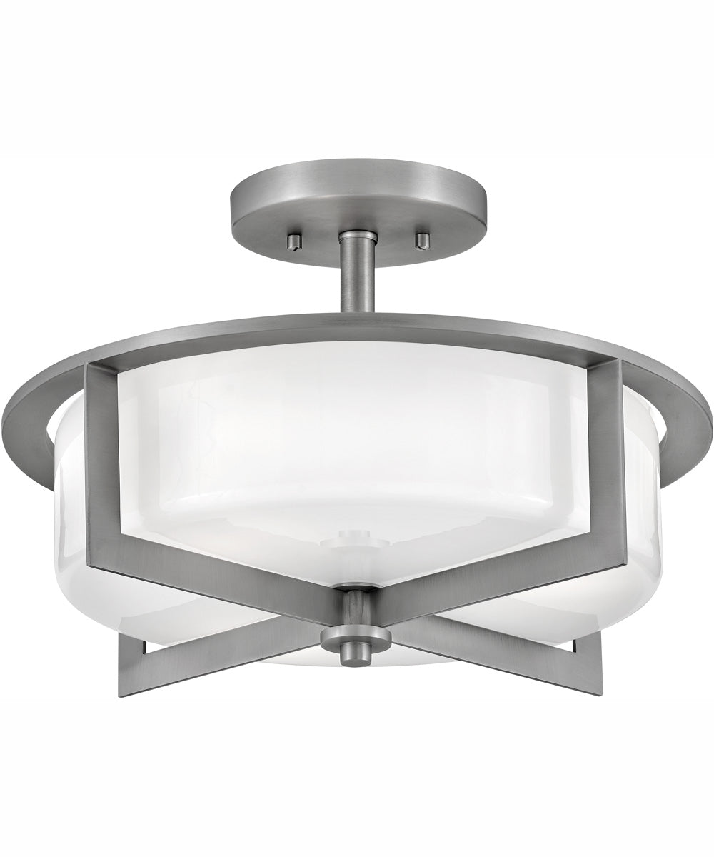 Baxley 3-Light Medium Semi-Flush Mount in Antique Nickel