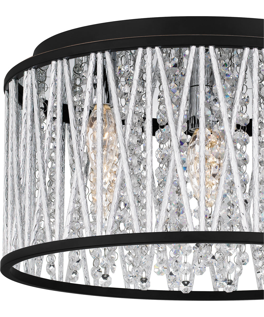 Celeste Medium 5-light Flush Mount Matte Black