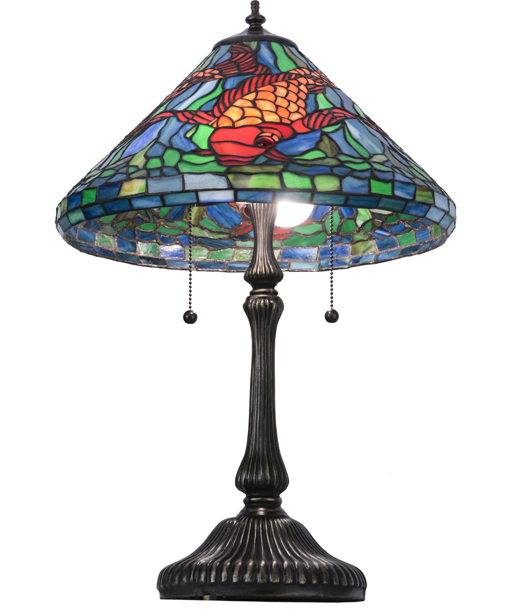 25"H Tiffany Koi Table Lamp