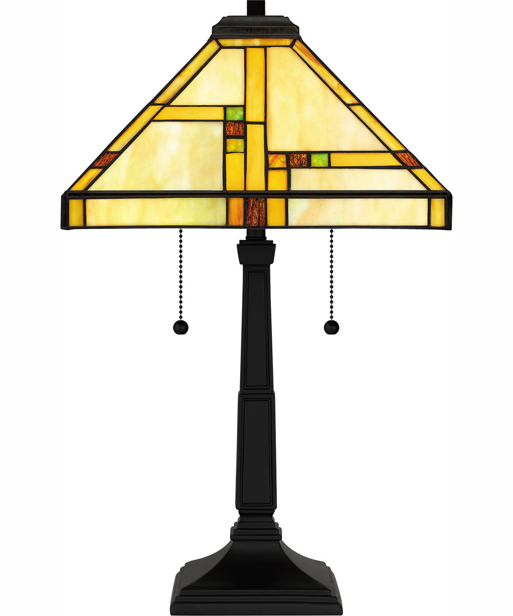 Tiffany Small 2-light Table Lamp Matte Black