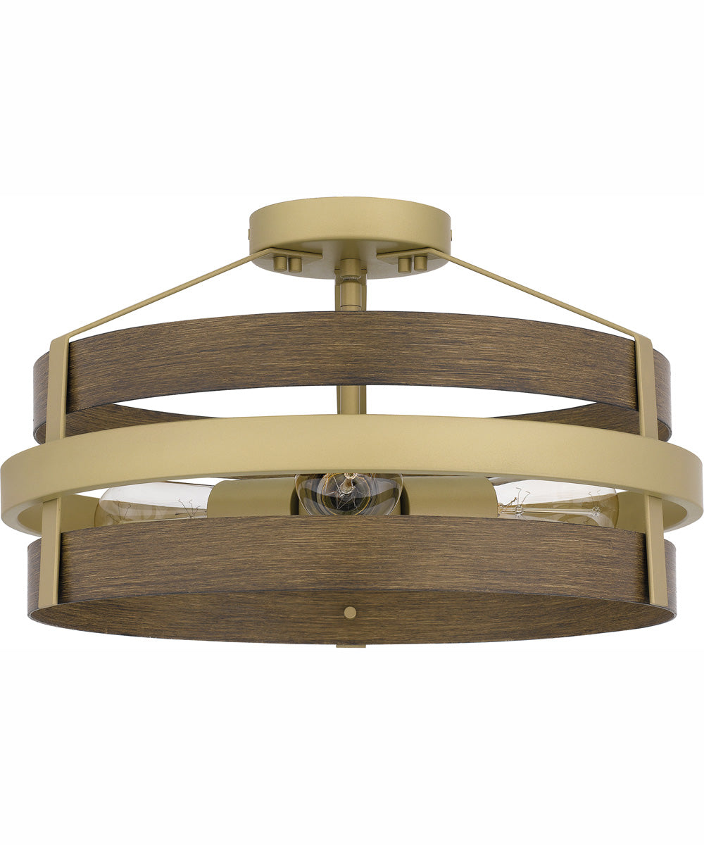 Gadsen Medium 3-light Semi Flush Mount Champagne Gold