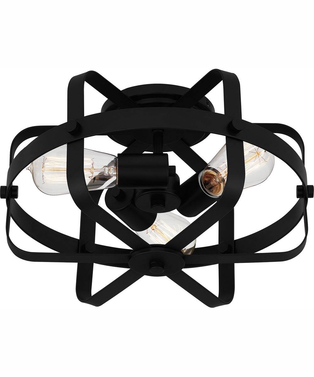 Quoizel Flush Mount Medium 3-light Flush Mount Matte Black